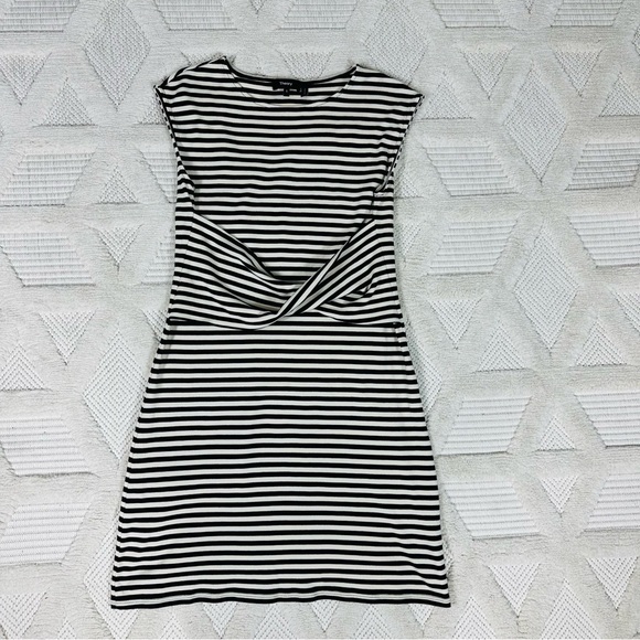 Theory Dress Small Stripe Sleeveless Twist-Front Clinton - Picture 8 of 17